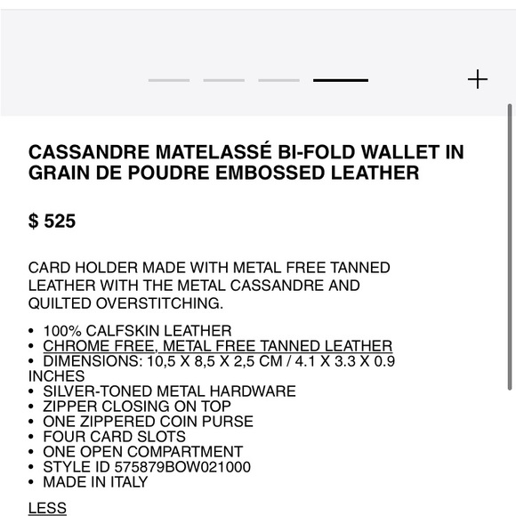 Authentic YSL Yves Saint Laurent Black Silver Bi Fold Small Wallet - Picture 9 of 16